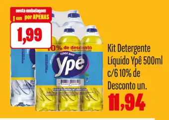 Rede Top Kit Detergente Líquido Ypê c/6 oferta