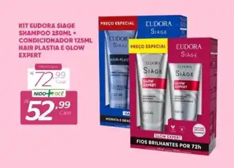 Nidobox Kit eudora siage shampoo  + condicionador  hair plastia e glow expert oferta