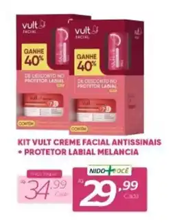 Nidobox Kit vult creme facial antissinais + protetor labial melancia oferta