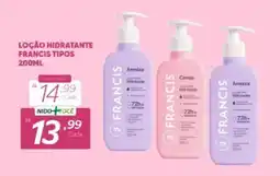 Nidobox Loção hidratante francis tipos oferta