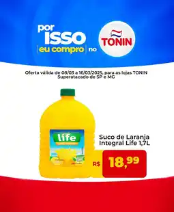 Tonin Superatacado Suco de Laranja Integral Life oferta