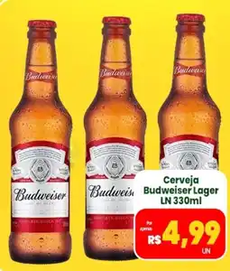 Vivendas Supermercados Cerveja Budweiser Lager LN oferta