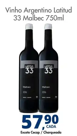 Delta Supermercados Vinho Argentino Latitud 33 Malbec oferta