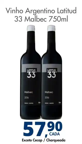 Delta Supermercados Vinho Argentino Latitud 33 Malbec oferta