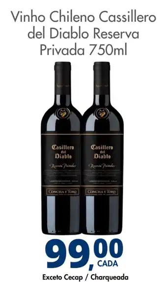 Delta Supermercados Vinho Chileno Cassillero del Diablo Reserva Privada oferta