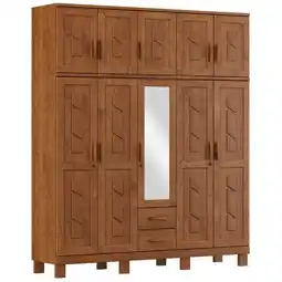 Benoit Guarda Roupa / Roupeiro Finestra 1276C 10 Portas 2 Gavetas Com Espelho 220,5x187,4x50,5cm oferta