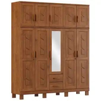 Benoit Guarda Roupa / Roupeiro Finestra 1276C 10 Portas 2 Gavetas Com Espelho 220,5x187,4x50,5cm oferta