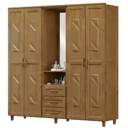 Benoit Guarda Roupa / Roupeiro Cavazotto 1230 4 Portas 3 Gavetas Com Espelho 210x192,7x52,1cm oferta