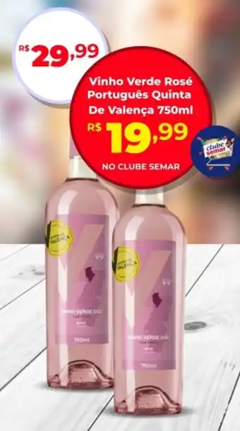 Semar Supermercado Vinho Verde Rosé Português Quinta De Valença oferta