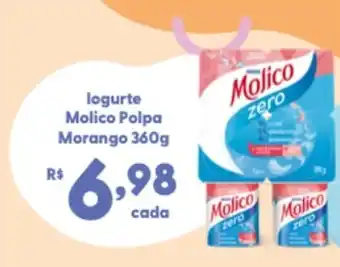 Mercadão Atacadista logurte Molico Polpa Morango oferta