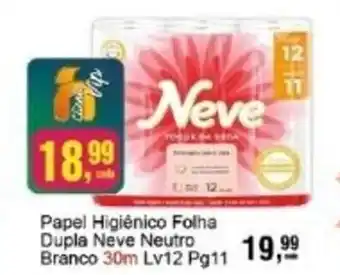 Negreiros Papel Higiênico Folha Dupla Neve Neutro Branco 30m oferta