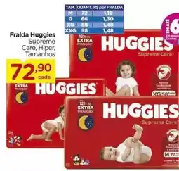 Carrefour Huggies - fralda supreme care, hiper, tamanhos oferta