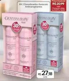 Drogal Giovanna baby - kit 2 desodorantes antitranspirantes oferta