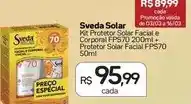 Drogal Sveda solar - kit protetor solar facial e corporal fps70 + protetor solar facial fps70 oferta