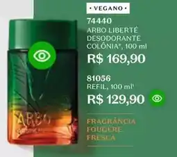 O Boticário Arbo - liberté desodorante colônia oferta