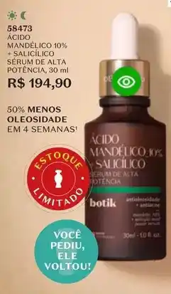 O Boticário Power - acido mandellico oferta