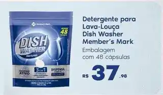 Sam's Club Member's mark - detergente para lava-louça washer oferta