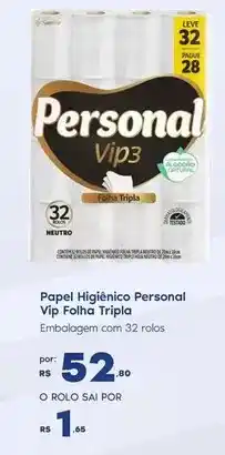 Sam's Club Personal vip - papel higiênico vip folha tripla oferta