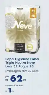 Sam's Club Novo - papel higiênico folha tripla neutro leve 32 pague 28 oferta