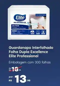 Sam's Club Elite - guardanapo interfolhada folha dupla excellence oferta