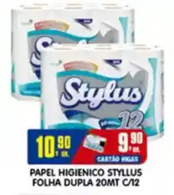 Higa's Supermercado Papel higienico styllus folha dupla 20mt c/12 oferta