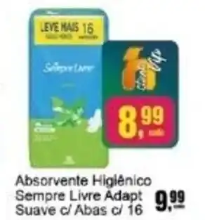 Negreiros Absorvente Higiênico Sempre Livre Adapt Suave c/ Abas c/ 16 oferta