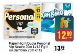 Negreiros Papel Hig F/Dupla Personal Vip Neutro 20m oferta