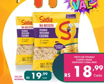 Negreiros Peito de frango cozido sadia desfiado cong oferta