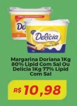 Mart Minas Margarina Doriana 1Kg 80% Lipid Com Sal Ou Delicia 77% Lipid oferta