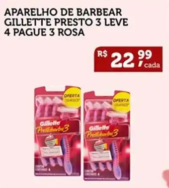 CenterBox Aparelho de barbear gillette presto 3 leve 4 pague 3 rosa oferta