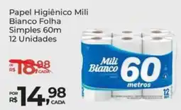 Super Luna Papel Higiênico Mili Bianco Folha Simples 60m oferta