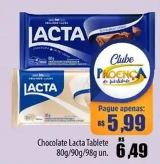 Proença Supermercados Chocolate Lacta Tablete oferta