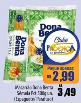 Proença Supermercados Macarrão Dona Benta Sêmola Pct oferta