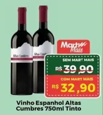 Mart Minas Vinho Espanhol Altas Cumbres Tinto oferta