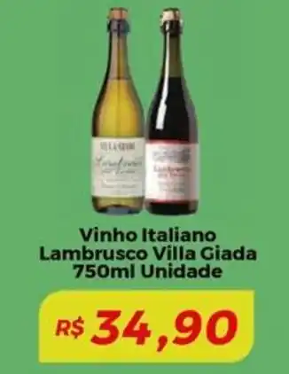 Mart Minas Vinho Italiano Lambrusco Villa Giada Unidade oferta