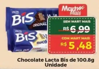 Mart Minas Chocolate Lacta Bis de Unidade oferta