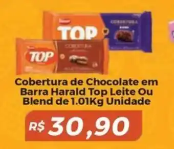 Mart Minas Cobertura de Chocolate em Barra Harald Top Leite Ou Blend oferta