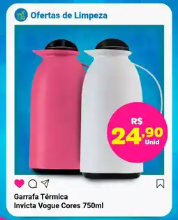 Comercial Esperança Garrafa Térmica Invicta Vogue Cores oferta