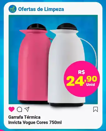 Comercial Esperança Garrafa Térmica Invicta Vogue Cores oferta