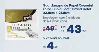 Sam's Club Scott - guardanapo de papel coquetel folha dupla oferta