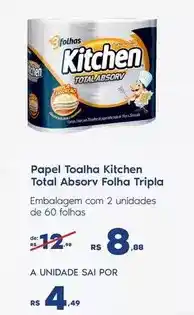 Sam's Club Kitchen - papel toalha total absorv folha tripla oferta