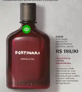 O Boticário Portinari - absoluto desodorante colonia oferta