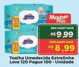 Mart Minas Toalha Umedecida Estrelinha Leve 120 Pague 100 - Unidade oferta