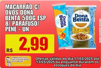 Violeta Supermercados Macarrão ca ovos dona benta oferta