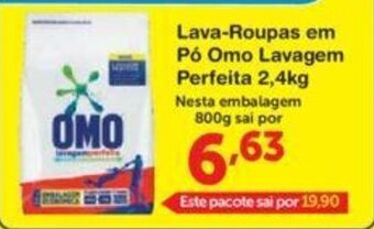 Roldão Lava roupas em po Omo Lavagem Perfeita 2.4kg oferta