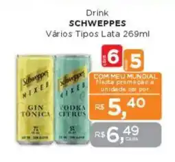 Supermercados Mundial Drink SCHWEPPES Vários Tipos Lata oferta