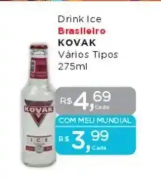 Supermercados Mundial Drink Ice Brasileiro KOVAK Vários Tipos oferta