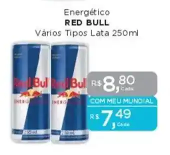 Supermercados Mundial Energético RED BULL Vários Tipos Lata oferta