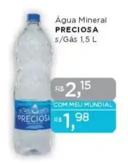 Supermercados Mundial Água Mineral PRECIOSA s/Gás oferta