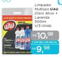 Supermercados Mundial Limpador Multiuso UAU Cloro Ativo + Lavanda oferta